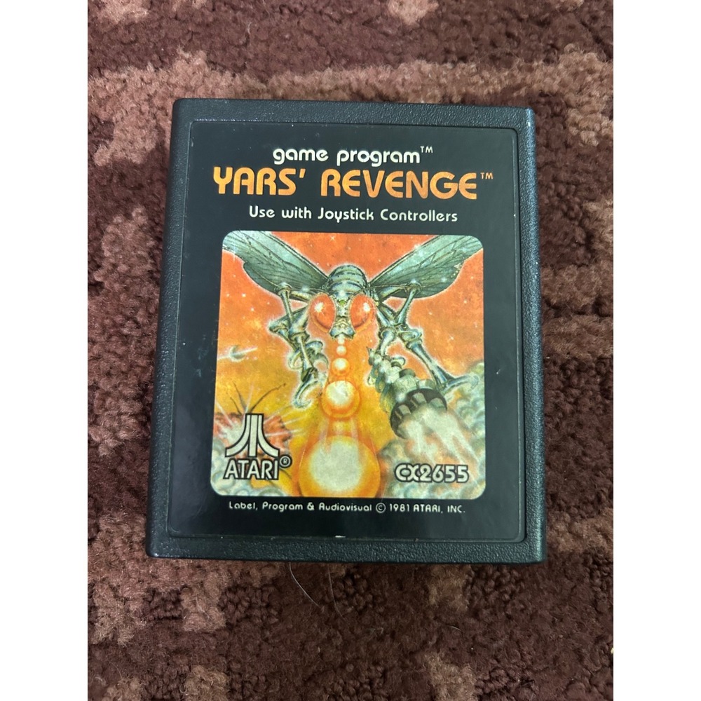 Yars' Revenge Atari 2600 Video Game Cartridge CX2655 Vintage Retro 1981 1982